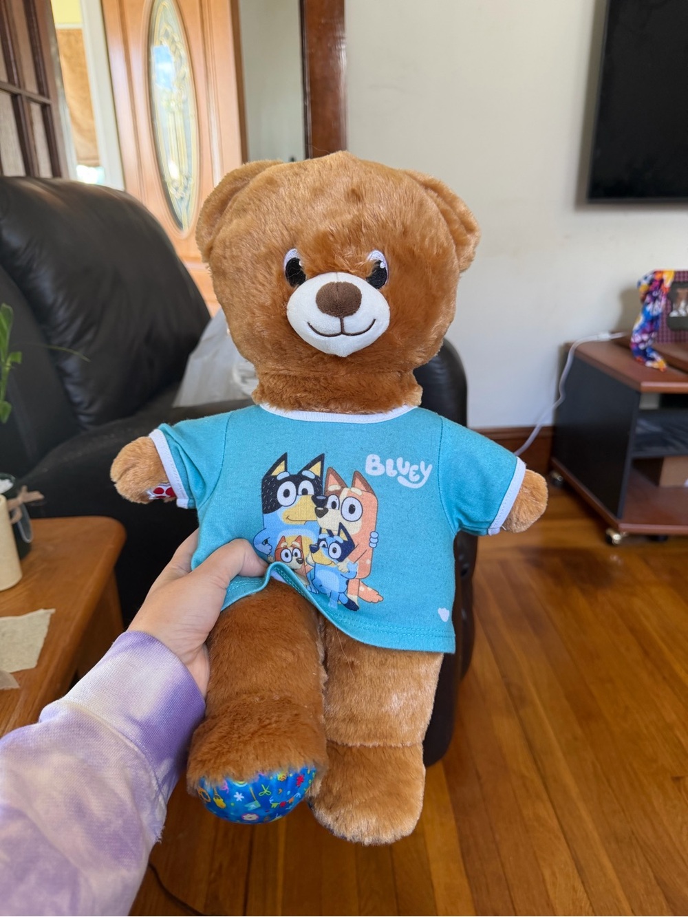 Build-A-Bear Brown Teddy with Blue 'Bluey' Shirt